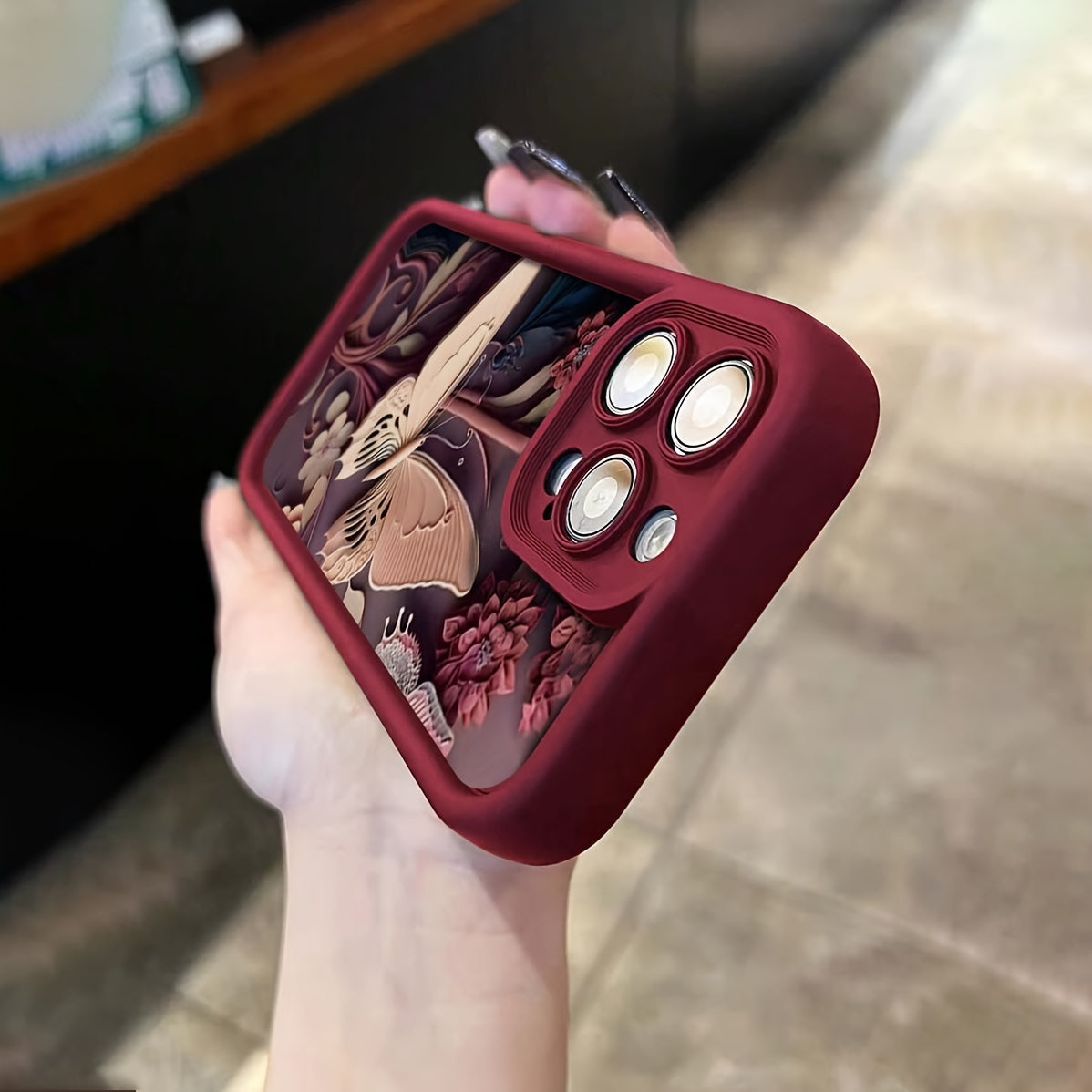 Painted Relief Art Butterfly Frosted All-Inclusive Anti-Fall Protective Mobile Phone Case Suitable for Apple 16Promax//16Plus/16/16Pro/15Promax/15Pro/15Plus/15/14/14Plus/14Pro/14Promax/13/13Pro/13Promax/12/12Pro/12Promax/11/1